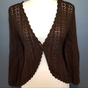 Christopher & Banks Sweaters - CHRISTOPHER & BANKS Brown Crocheted Cardigan NWT Christopher & Banks Sweaters - CHRISTOPHER & BANKS Brown Crocheted Cardigan NWT